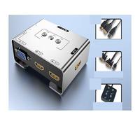 Interruttore video, VGA a KVM Switch 2x1 1080P 60Hz Video Switcher for PC Laptop PS3/4/5 Xbox a TV Monitor Proiettore per uffici domestici, data center(Blue)