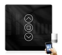 Interruttore Wi-Fi per tapparelle, interruttore intelligente per tapparelle, 2,5D, compatibile con Alexa, Yandex e Google Home, timer e controllo vocale, scala neutra, nero