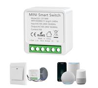 Interruttore WiFi, 16A Interruttore Smart Life, Interruttori Intelligente Relé WiFi, Alexa Interruttori Luce, Supporta il Controllo Vocale, Cavo Neutro Richiesto, Timer Fai Da