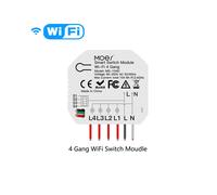 (Interruttore WiFi a 4 canali) Modulo interruttore WiFi Moes Smart Zigbee con dimmer, interruttore per tende,