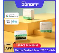 Interruttore WiFi Intelligente SONOFF MINIR4M con Chip ESP32, Relè Staccabile Mini, Controllo Vocale EWeLink Compatibile con Alexa e Google Home, 1-10 Pezzi