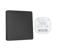 Interruttore wireless autogenerante, 1 banda 433 MHz, interruttore della luce, senza batteria, impermeabile, kit ricevitore IP44 per la casa (nero)