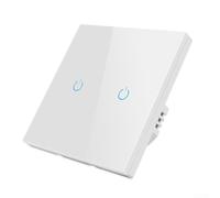 Interruttore wireless RF433 Touch da parete con interfaccia retroilluminata per controllo dell'illuminazione decentralizzato in qualsiasi stanza (Touch 2 bianco)