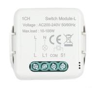 Interruttore WLAN per Zigbee Smart per la casa senza conduttore neutro, 230 V, da incasso per Alexa Google Assistant, telecomando funzione timer, bianco (1CH)