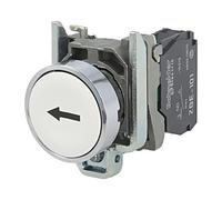 Interruttore XB4BA3341: pressione 22 mm NO piatto Harmony XB4 bianco Ø22 mm S...