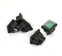 Interruttori 5 pezzi DPST 2 posizioni 4 pin interruttori a pulsante for barche impermeabili con verde