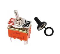 Interruttori a levetta in miniatura da 15 A 250 V, leva a pollice, accensione/spegnimento, elettronica, SPST, SPDT, DPDT, cappuccio a bilanciere, 1 pezzo(1221P ON-OFF,Latching)