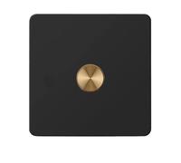 Interruttori a pulsante da parete in acciaio inossidabile nero a doppio comando, dimmer, lampade in stile retrò e prese di corrente domestiche(Dimmer Switch)