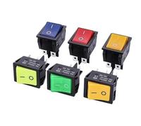 Interruttori a pulsante di accensione a bilanciere Macchina saldatrice ON/OFF ad alta corrente KCD4 Point 30/35A 250/125V 16/30A AC 50 pezzi(2position 6PINYellow,16A)