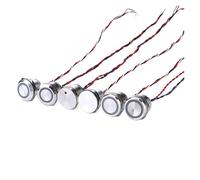 Interruttori a pulsante in metallo 22mm 25mm 30mm Impermeabile IP68 2A Interruttore tattile A scatto Momentaneo Dot L + E + D Pulsante in metallo Interruttore piezoelettrico 12 V(White L+ED,22MM_MOMEN