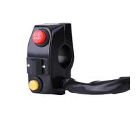 Interruttori da montare sul manubrio della moto, 7/8", interruttore universale per il controllo del manubrio con clacson, indicatori di direzione, luce abbagliante e anabbagliante; (Nera)