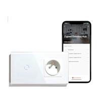 Interruttori della luce 1/2/3Gang Smart Touch Life APP Vetro con prese normali senza USB C(1Gang)