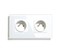 Interruttori della luce 1/2/3Gang Smart Touch Life APP Vetro con prese normali senza USB C(Double Sockets)