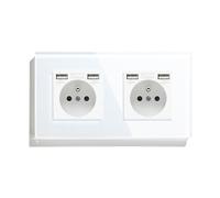 Interruttori della luce 1/2/3Gang Smart Touch Life APP Vetro con prese normali senza USB C(Double USB Socket)