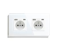 Interruttori della luce 1/2/3Gang Smart Touch Life APP Vetro con prese normali senza USB C(Double USB C Sockets)