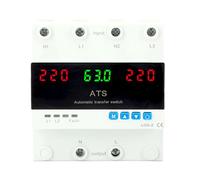 Interruttori di trasferimento automatico a doppia potenza con timer di ritardo regolabili e difesa da sovracorrente 63A per protezione elettrica industriale a due fasi sopra sotto