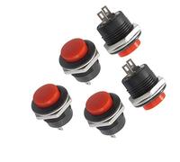 Interruttori industriali Micro interruttori NO Momentary SPST Interruttore a pulsante rotondo rosso AC 6A / 125V 3A 250V a a 5 conteggi