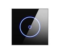 Interruttori intelligenti Wi-Fi 1/2/3 Gang Interruttore della luce touch Pannello degli occhiali da parete Controllo APP(Black 1gang)