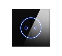 Interruttori intelligenti Wi-Fi 1/2/3 Gang Interruttore della luce touch Pannello degli occhiali da parete Controllo APP(Black 2gang)