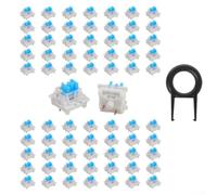 Interruttori meccanici tattili a 3 pin con alloggiamento blu trasparente per tastiere RGB, pre-lubrificati, 45/62/70 pezzi, per programmatori, scrittori e giocatori (70 pezzi)