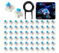 Interruttori meccanici tattili a 3 pin con alloggiamento blu trasparente per tastiere RGB, pre-lubrificati, 45/62/70 pezzi, per programmatori, scrittori e giocatori (62 pezzi)