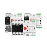 Interruttori selettori elettrici di trasferimento automatico ATS a doppia alimentazione monofase su guida DIN, senza interruzione, 2P, 63A, 100A, 125A(2P ATS,100A)