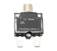 Interruttori termici, Interruttore termico a pulsante 5A-30A 12V-250V nero montaggio a pannello diametro filettatura 10mm(5a)