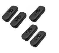 Interruttori volante passafilo unipolare on-off Nero 6A 250V 60x26x15mm Set (5)