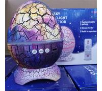 (Interstellar Blue)7 styles Crack Transmission Atmosphere Nightlight Dinosaur Egg Star Lamp Full Projector Water Ripple Laser Projection Holiday gifts