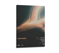 INTERSTELLAR - Poster artistico da parete su tela con copertina estetica, poster vintage con musica e film, decorazione per soggiorno, camera da letto, 60 x 90 cm, con cornice