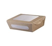 Intertan QDW750 - Confezione da 50 contenitori rettangolari con doppia finestra RPET, capacità 750 ml, lunghezza 16 cm, larghezza 12 cm, altezza 5 cm, 50 pezzi