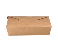 Intertan QF700 - Scatola di carta kraft rettangolare con coperchio pieghevole, capacità 750 ml, lunghezza 15,1 cm, larghezza 12 cm, altezza 4 cm, 50 pezzi