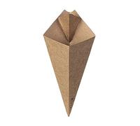 Intertan QKCC - Confezione da 50 bicchieri in carta kraft con supporto per salsa integrato, capacità 16 oz, lunghezza 22,5 cm, colore: marrone naturale
