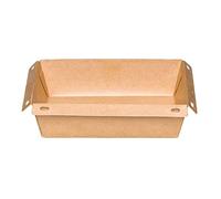 Intertan QS1000 - Scatola di carta kraft rettangolare con coperchio in PET Safelock, capacità 1000 ml, lunghezza 20 cm, larghezza 14 cm, altezza 6 cm, 50 pezzi