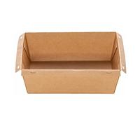 Intertan QS1500 - Scatola di carta kraft rettangolare con coperchio in PET Safelock, capacità 1500 ml, lunghezza 20 cm, larghezza 14 cm, altezza 8 cm, 50 pezzi