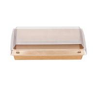 Intertan QS500 - Scatola di carta kraft rettangolare con coperchio in PET Safelock, capacità 500 ml, lunghezza 17 cm, larghezza 11 cm, altezza 4,5 cm, confezione da 30 pezzi