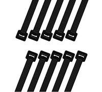 intervisio Fascette Plastica per Cablaggio Lunghe 1000 mm x 9 mm, Fermacavo Grandi Nere Elettricista 1000mm Nylon Cavi Stringicavo, Nero, 10 Pezzi