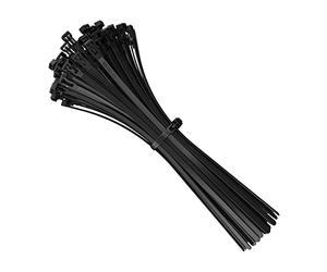 Intervisio Fascette Plastica per Cablaggio Riutilizzabili, 200 mm x 7.5 mm, Nero, Richiudibili, Riapribili, Fermacavo Elettricista 200Mm Nylon Cavi Stringicavo, Nere, 100 pezzi