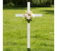 INTERWARM 1 pezzo di croce commemorativa 56,3 x 30,7 cm, grande lapide in ferro, per tombe di strada, cimiteri, tombe da giardino, ricambio per lapidi