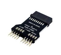 Intestazione Frontale USB 2.0,Scheda Di Adattamento USB 3.0 A 19 Pin Per Doppia Presa Frontale 2.0 A 9 Pin - Moltiplicatore di Porte Plug and Play per Sistemi di Raffreddamento a