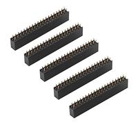 Intestazioni a doppia femmina a doppia, 5Pcs 2 x 20 Pin 2.54m Intestazioni a doppia riga femmina a passo doppio Pitch per