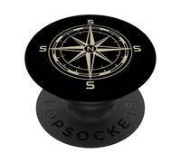 Intestazioni della bussola a terra piatta Meme polare stella polare PopSockets PopGrip Adesivo