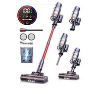 INTETURE Aspirapolvere Senza Fili,45Kpa/550W/60Mins Scopa Elettrica Senza Fili con Touchscreen Intelligente e Anti-Avvolgimento,Aspirapolvere Senza Filo Potente per Pavimenti/Tappeti/Peli Animali