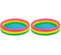 Intex-156162 Piscina 3 Anelli, Colore rosa, giallo, verde, 114 x 25 cm, 57412 (Confezione da 2)