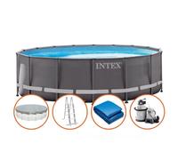 INTEX 26326 Piscina Fuoriterra ULTRA FRAME XTR rotonda 488x122 cm pompa a sabbia