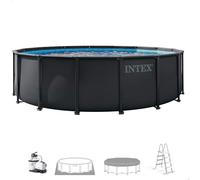 Intex 26326ND 4.88m x 1.22m Ultra Xtr Frame Pool Set (Includes Filter Pump, Safety Ladder, Ground Cloth, Pool Cover)