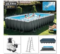 Intex 26364 Piscina Ultra XTR Frame Rettangolaree 732x366x132cm, Pompa, Scaletta