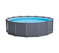 Intex 26384NP - Piscina Fuori Terra Graphite Gray Panel Rotonda, con Accessori, PVC, Grigio, 478x124 cm
