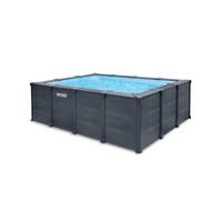 Intex 26396NP - Piscina Graphite Gray Panel Rettangolare, con Pompa Filtro a Sabbia 3500 L/h, Scaletta e Teli, 400x300x124 cm