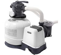 Intex 26648 - Pompa Filtro a Sabbia Krystal Clear, Flusso d'Acqua 10500 L/h, Flusso di Sistema 8000 L/h, Plastica, Bianco